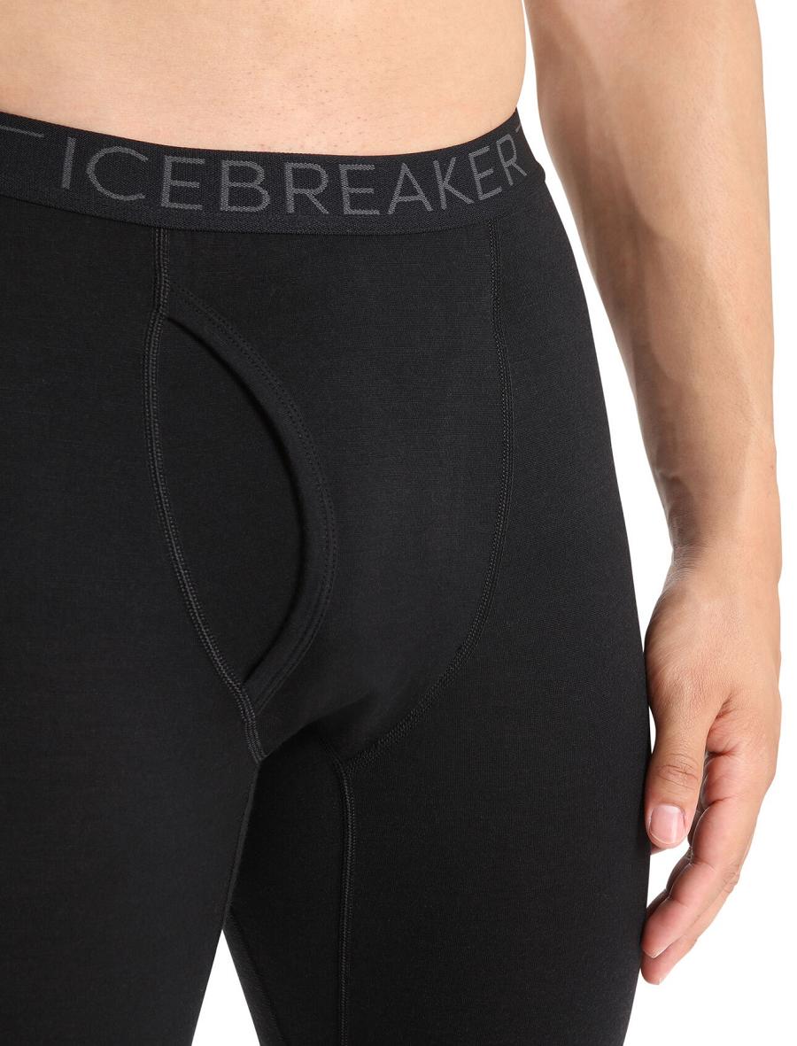 Icebreaker Merino 200 Oasis with Fly Miesten Leggingsit Mustat | FI 1134MQZA